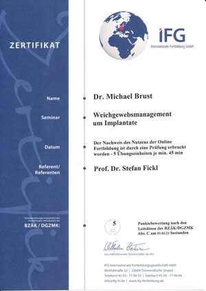 Fortbildungszertifikat Periimplantitis